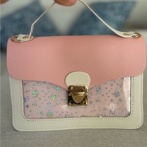 Pink and Cream Starry Women's Handbag
